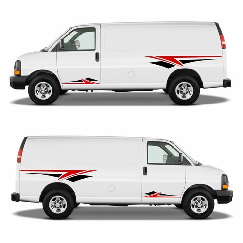 Graphics decals red black - red, &