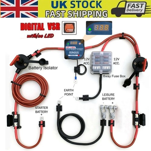 Split charge relay kit - split,