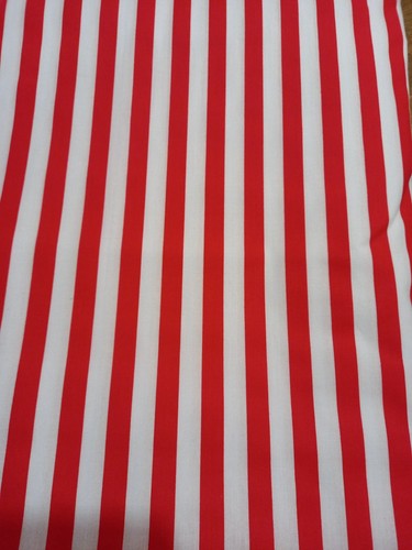 Red and white stripe curtains - red,