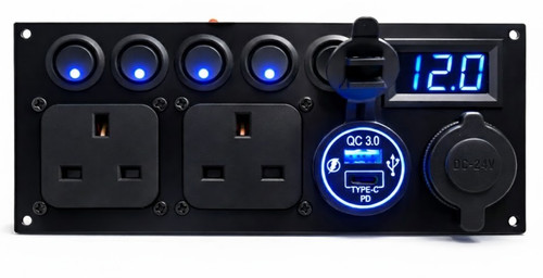 Switch panel 12v 240v - usb, c