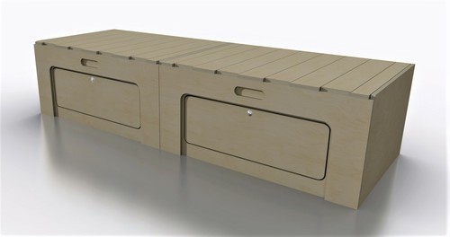 Sliding camper van - camper, bed