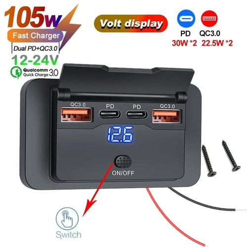 12v dual usb fast charger - dual,
